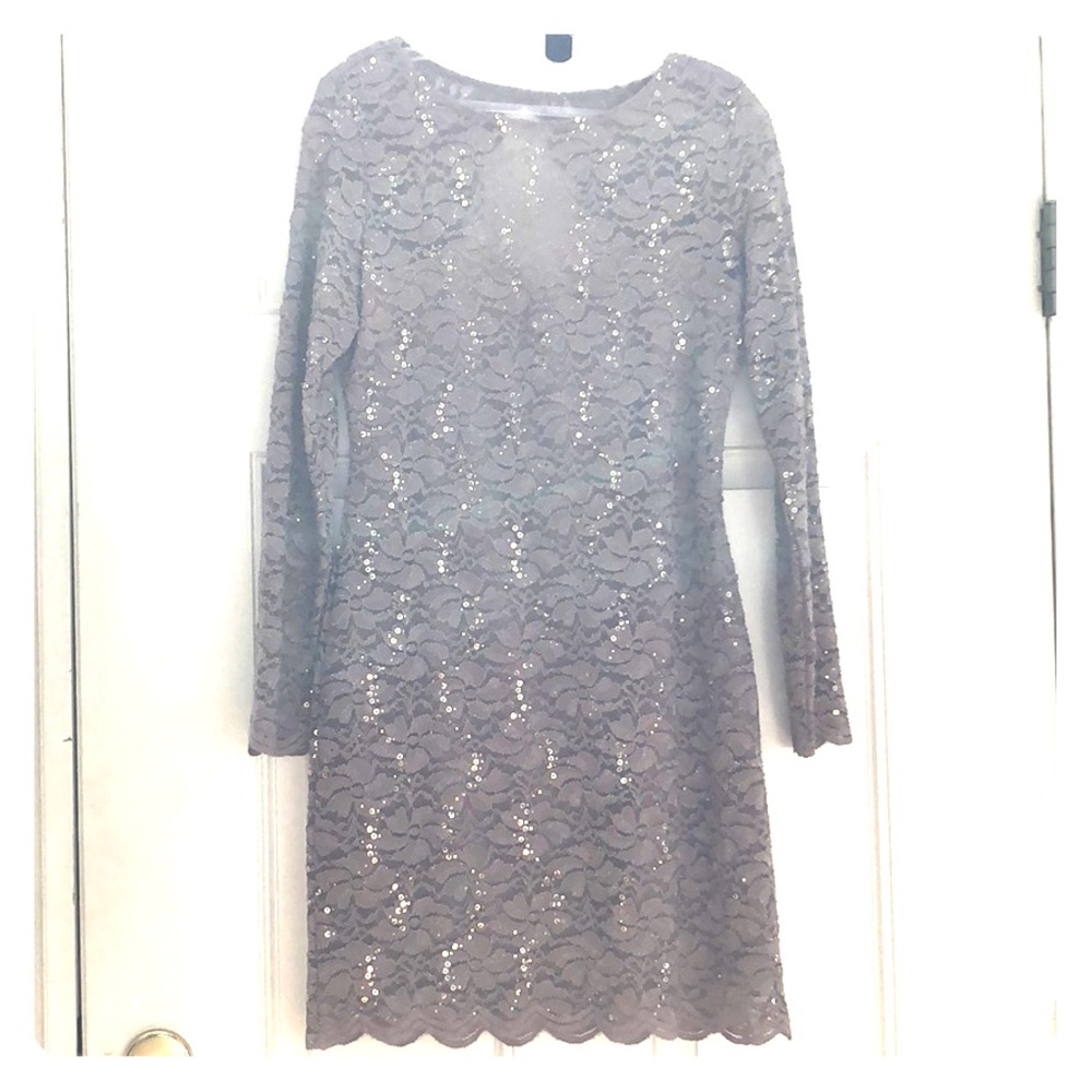 Taupe dress with sequins